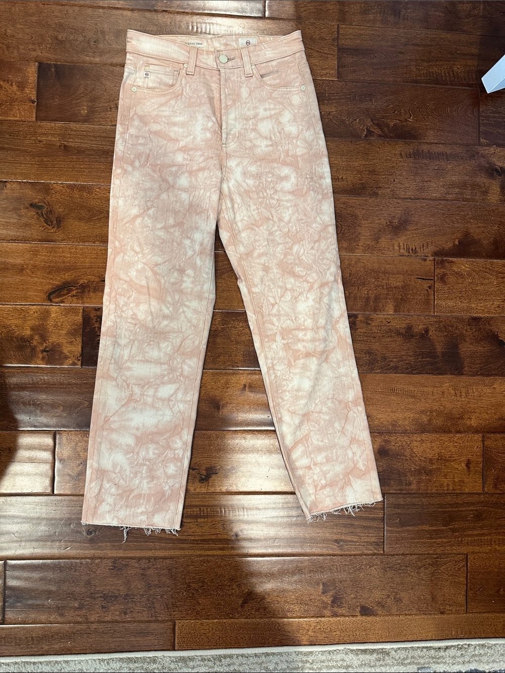 AG Tie-Dye High-Waist Straight Leg Jeans